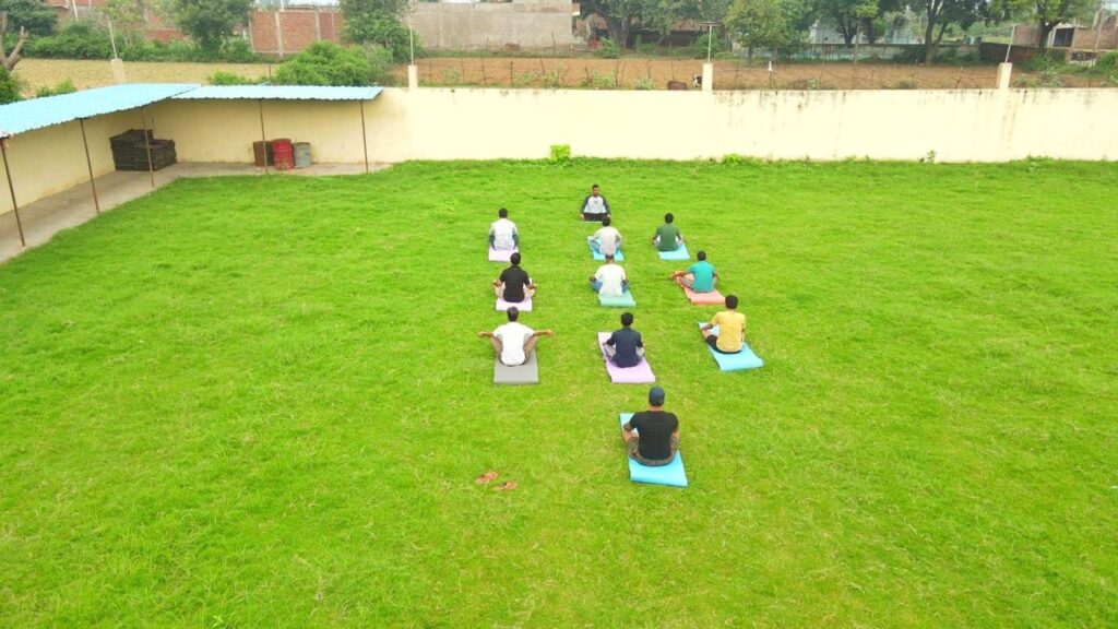 Morning yoga and meditation at Jeevan Foundation, Agra